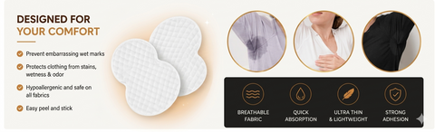 Dry flow disposable under arm sweat pads