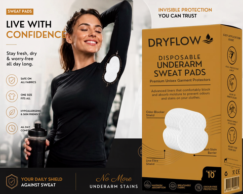 Dry flow disposable under arm sweat pads