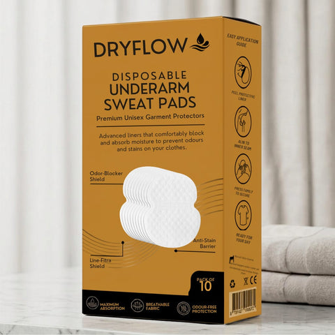 Dry flow disposable under arm sweat pads