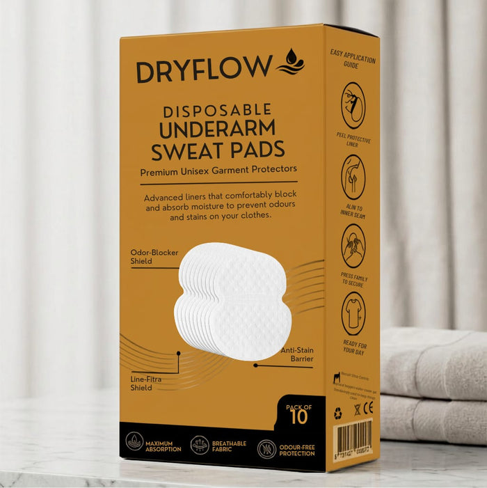 Dry flow disposable under arm sweat pads
