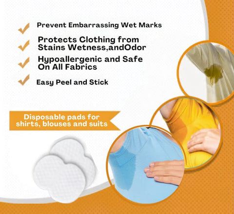 Dry flow disposable under arm sweat pads
